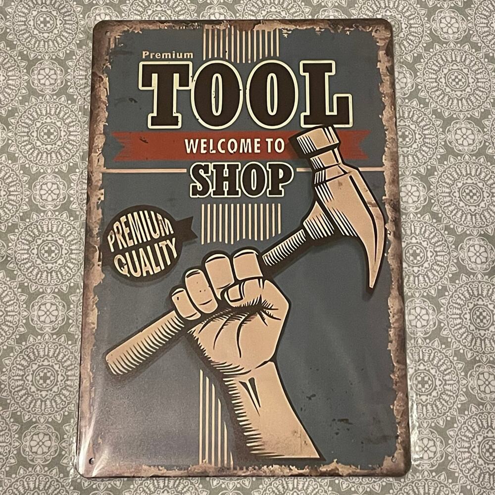 Tool Shop ~ 8” x 12” Metal Sign